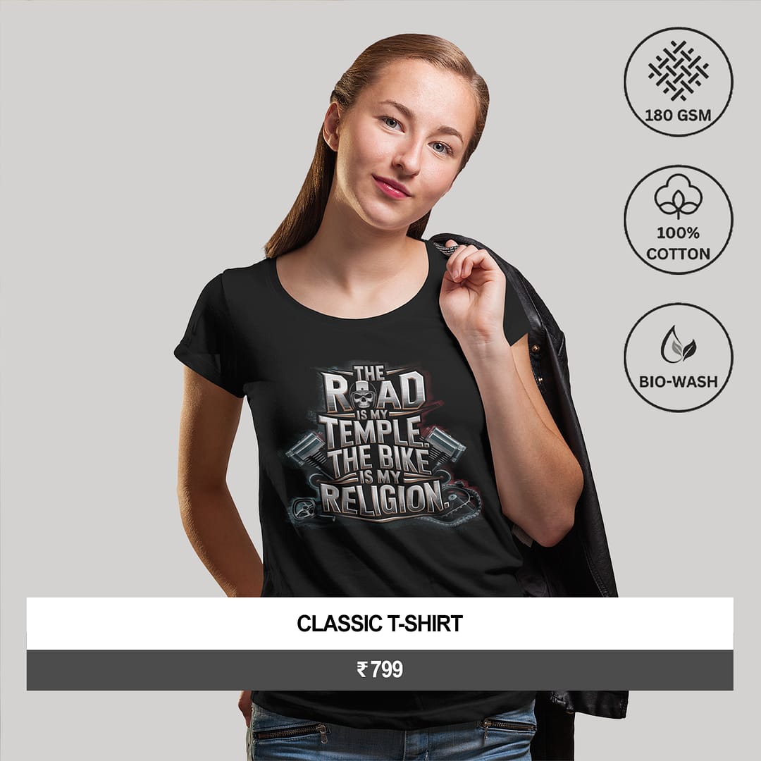 "THE ROAD IS MY TEMPLE, THE BIKE IS MY RELIGION"