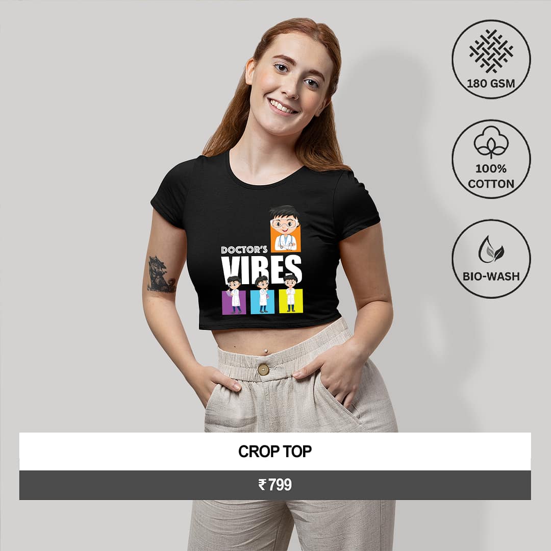 "DOCTOR’S VIBES" Women’s Crop Top