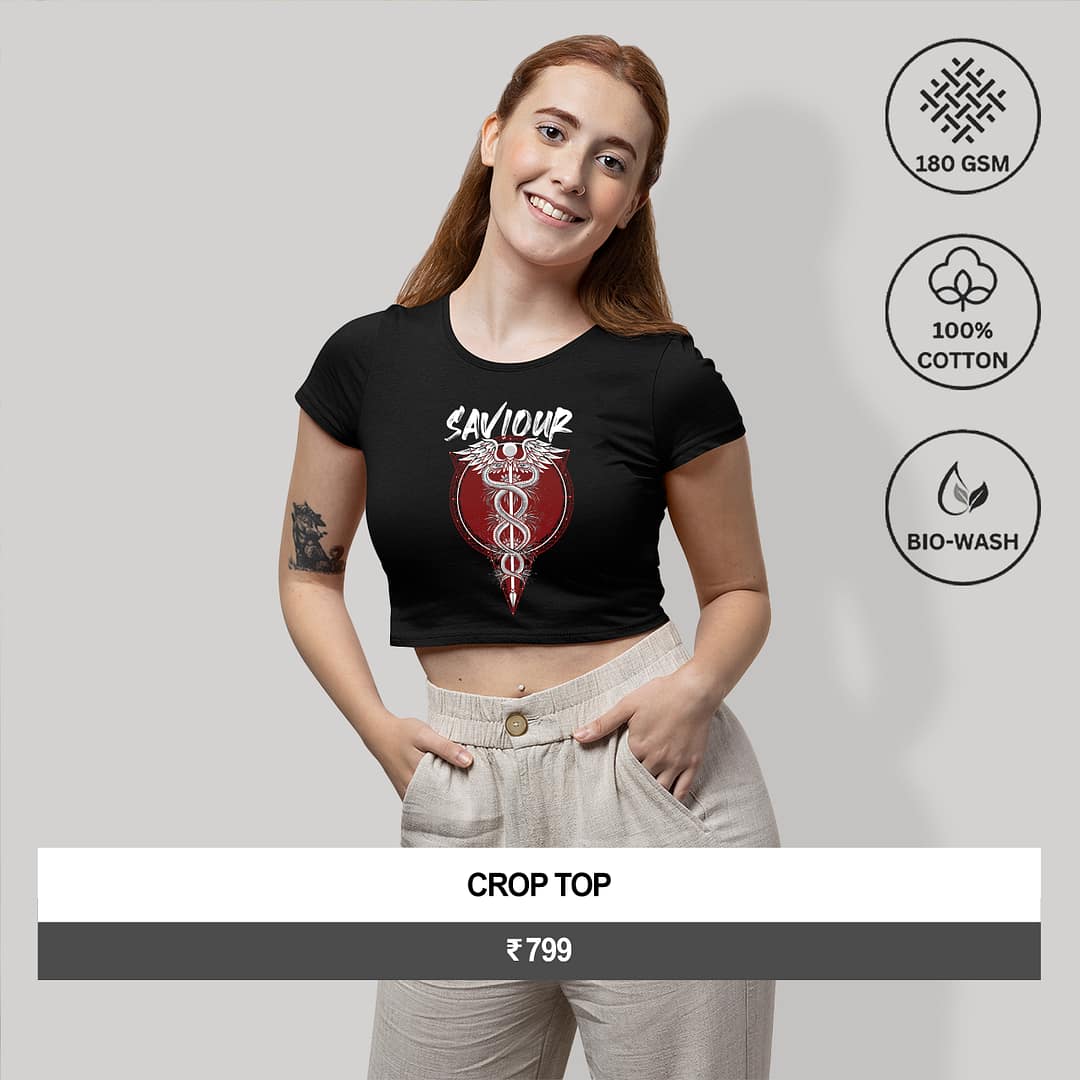 "SAVIOUR" Women’s Crop Top