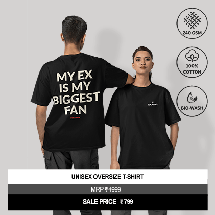 “My Ex Is My Biggest Fan” Unisex Black Oversized Graphic T-Shirt