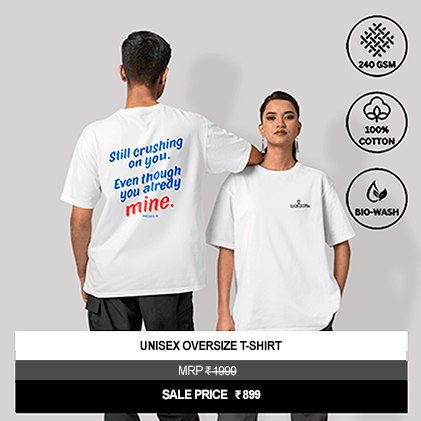 "Still Crushing on You, Even Though You Already Mine" Unisex Oversized Graphic T-Shirt