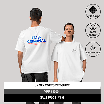 "I'm a Criminal – If Falling in Love with You Is a Crime!" Unisex Oversized Graphic T-Shirt