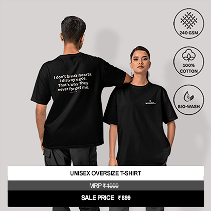 "I Don’t Break Hearts, I Destroy Egos" Unisex Black Oversized Graphic T-Shirt