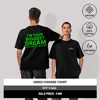 “I’m Your Biggest Dream You Just Don’t Know It Yet” Unisex Black Oversized Graphic T-Shirt