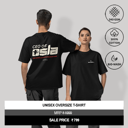 “CEO Of OSLA One Sided Lover’s Association” Unisex Black Oversized Graphic T-Shirt
