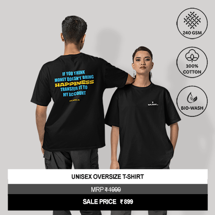 “If You Think Money Doesn’t Bring Happiness Transfer It To My Account” Unisex Black Oversized Graphic T-Shirt