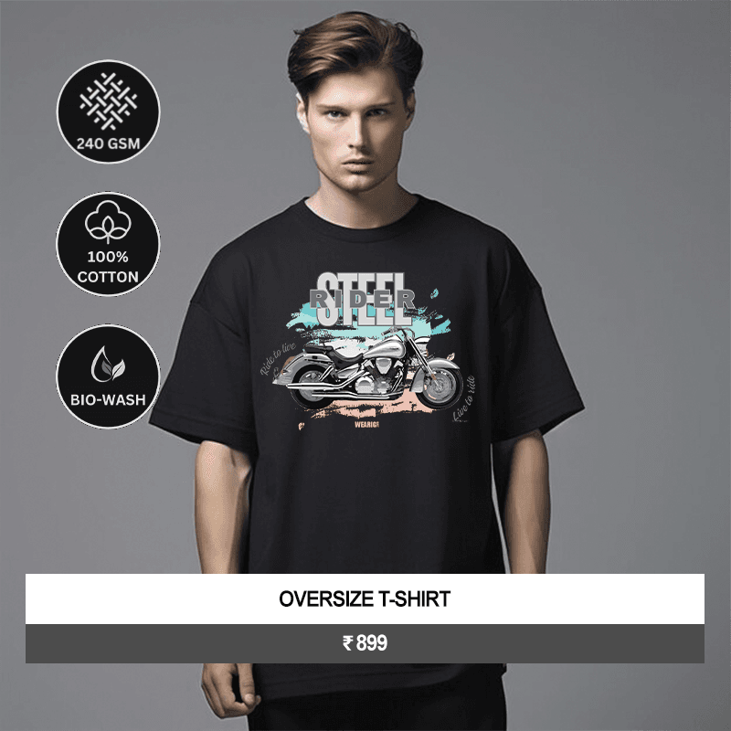 Premium Unisex “Steel Rider” Graphic Oversize T-Shirt