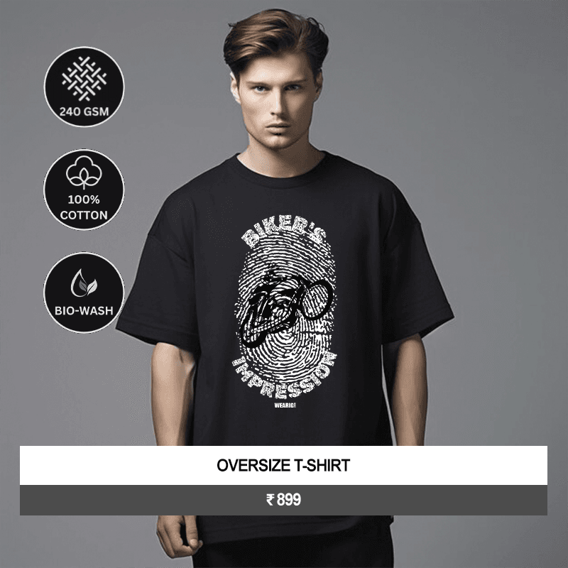 Premium Unisex Biker’s Impression Graphic Oversize T-Shirt
