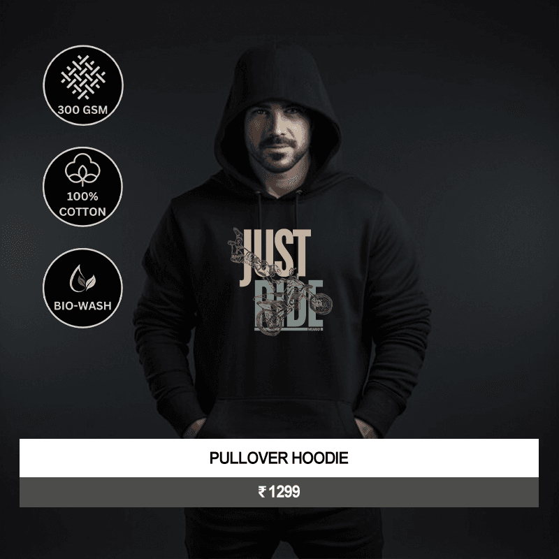 Premium Unisex “Just Ride” Graphic Pullover Hoodie