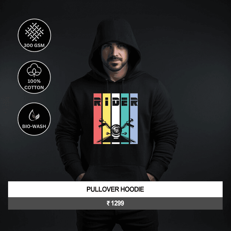 Premium Unisex “Rider Striped” Graphic Pullover Hoodie