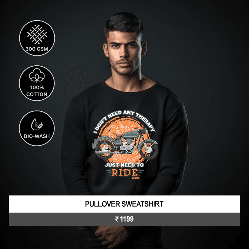 Premium Unisex “Just Need To Ride” Graphic Pullover Sweatshirt