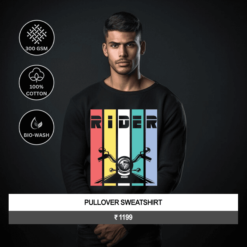 Premium Unisex “Rider Striped” Graphic Pullover Sweatshirt