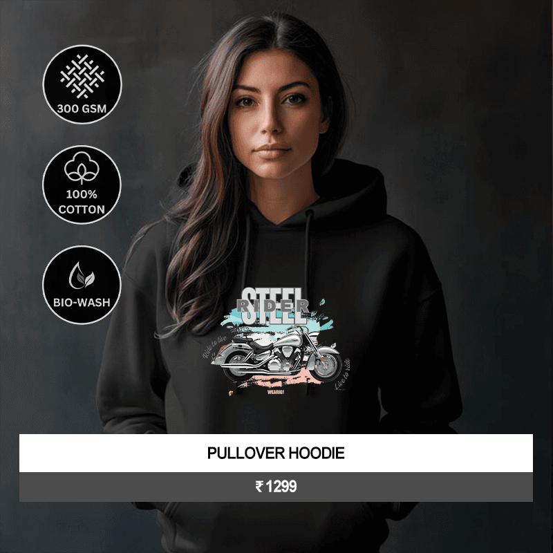 Premium Women's “Steel Rider” Graphic Pullover Hoodie